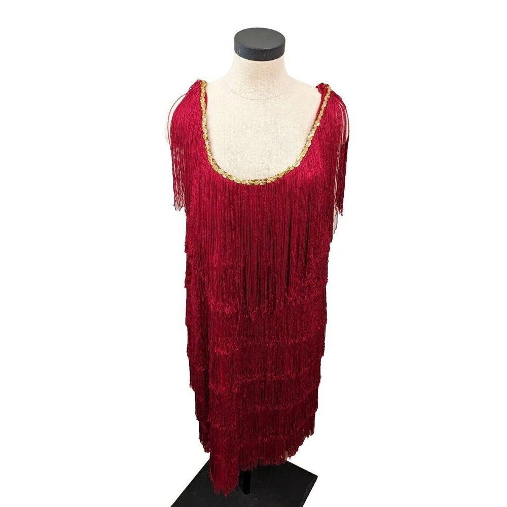 Charades Flapper Dress 1920’s Costume Fashion Plus Size 1X Red Sleeveless